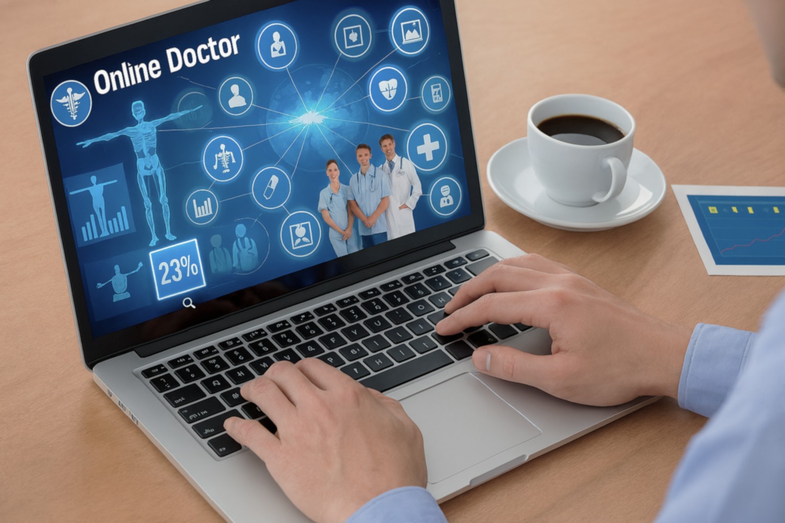 Patient at a computer