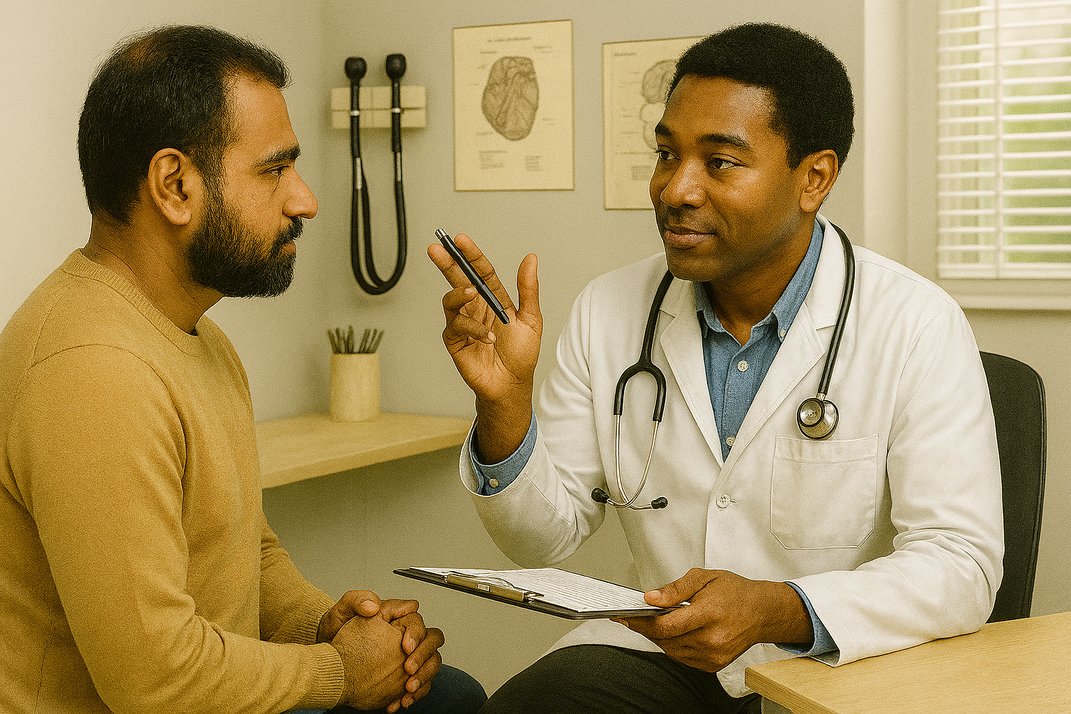 Patient speaking with a doctor